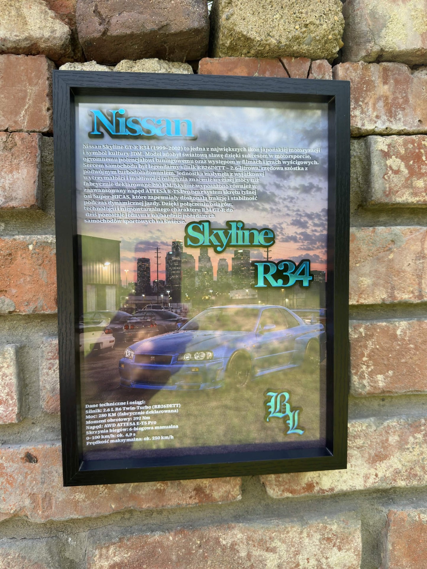 Obraz dekoracyjny 3D – Nissan Skyline R34 GT-R