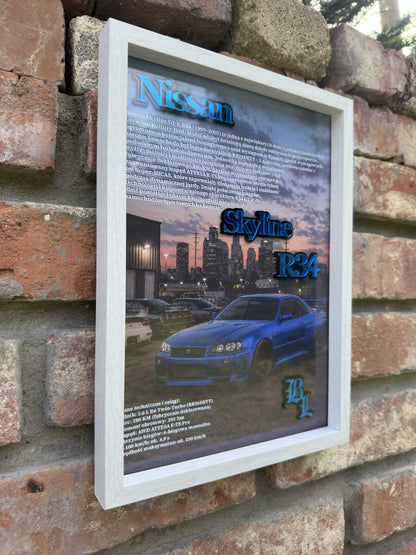 Obraz dekoracyjny 3D – Nissan Skyline R34 GT-R
