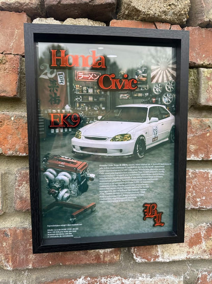 Obraz dekoracyjny 3D - Honda Civic EK9