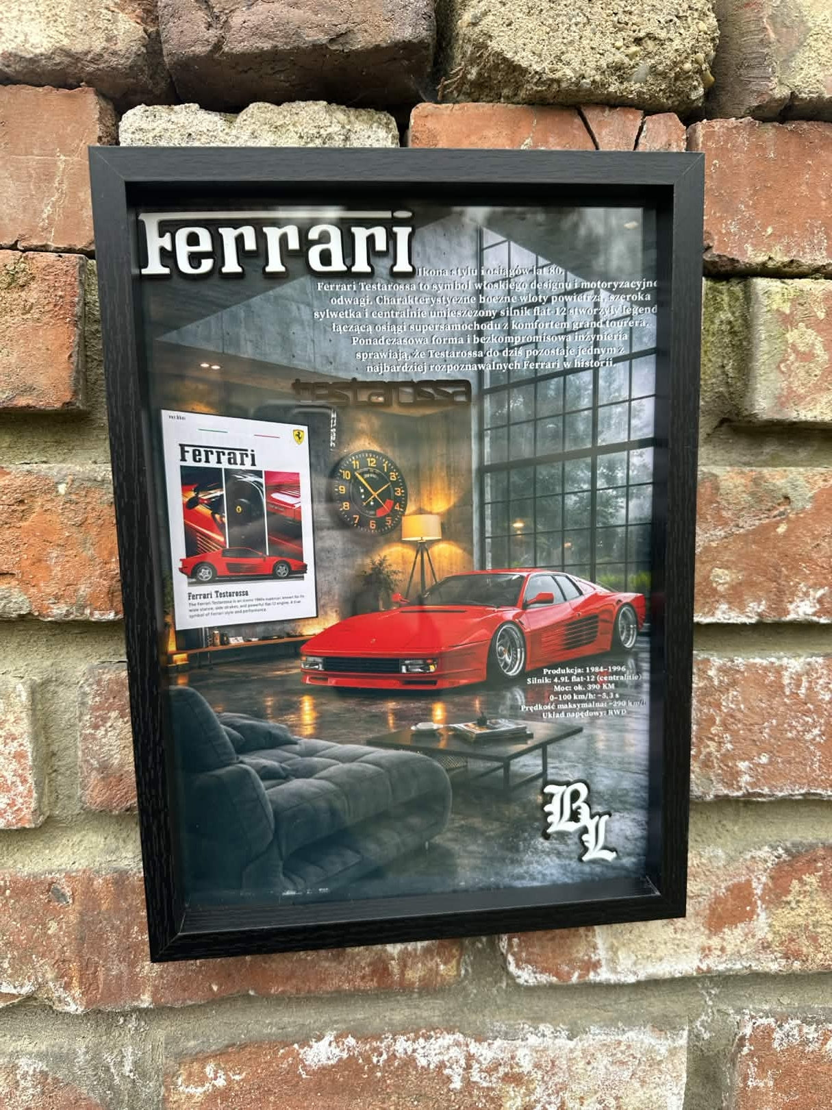 Obraz dekoracyjny 3D – Ferrari Testarossa